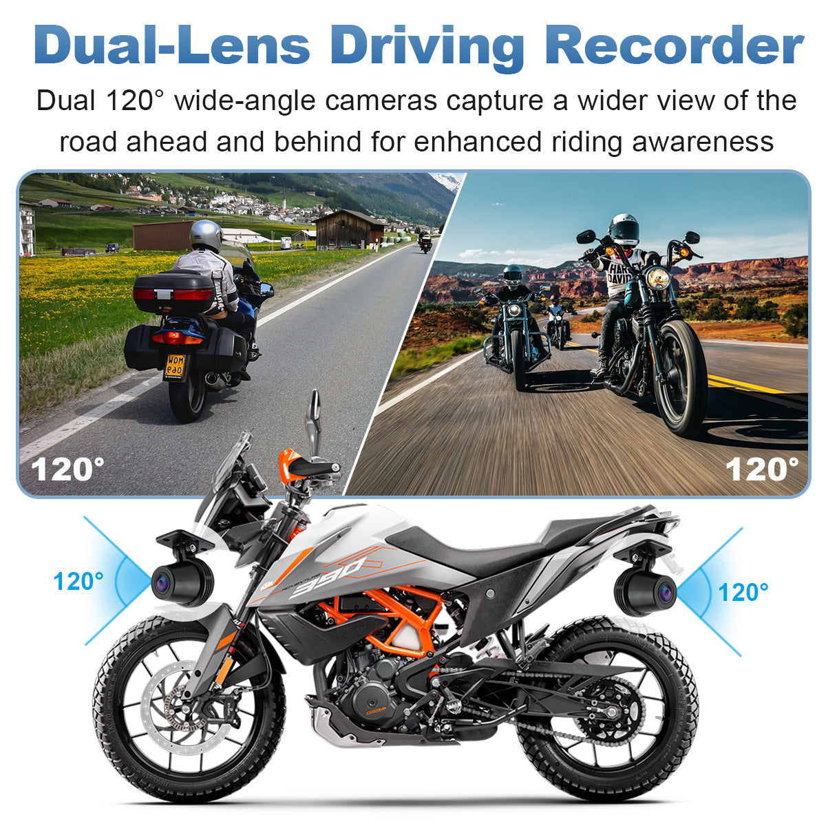 Linkifun™ MT13 + Bracket 6.2" Motorcycle Navigation Screen – Wireless CarPlay & Android Auto, Screen Mirroring, Optional DVR & GPS