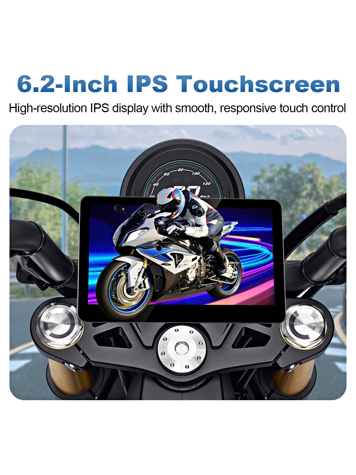 Linkifun MT13 universal bracket motorcycle navigation screen with DVR GPS 6.2 inch IPS touchscreen display
