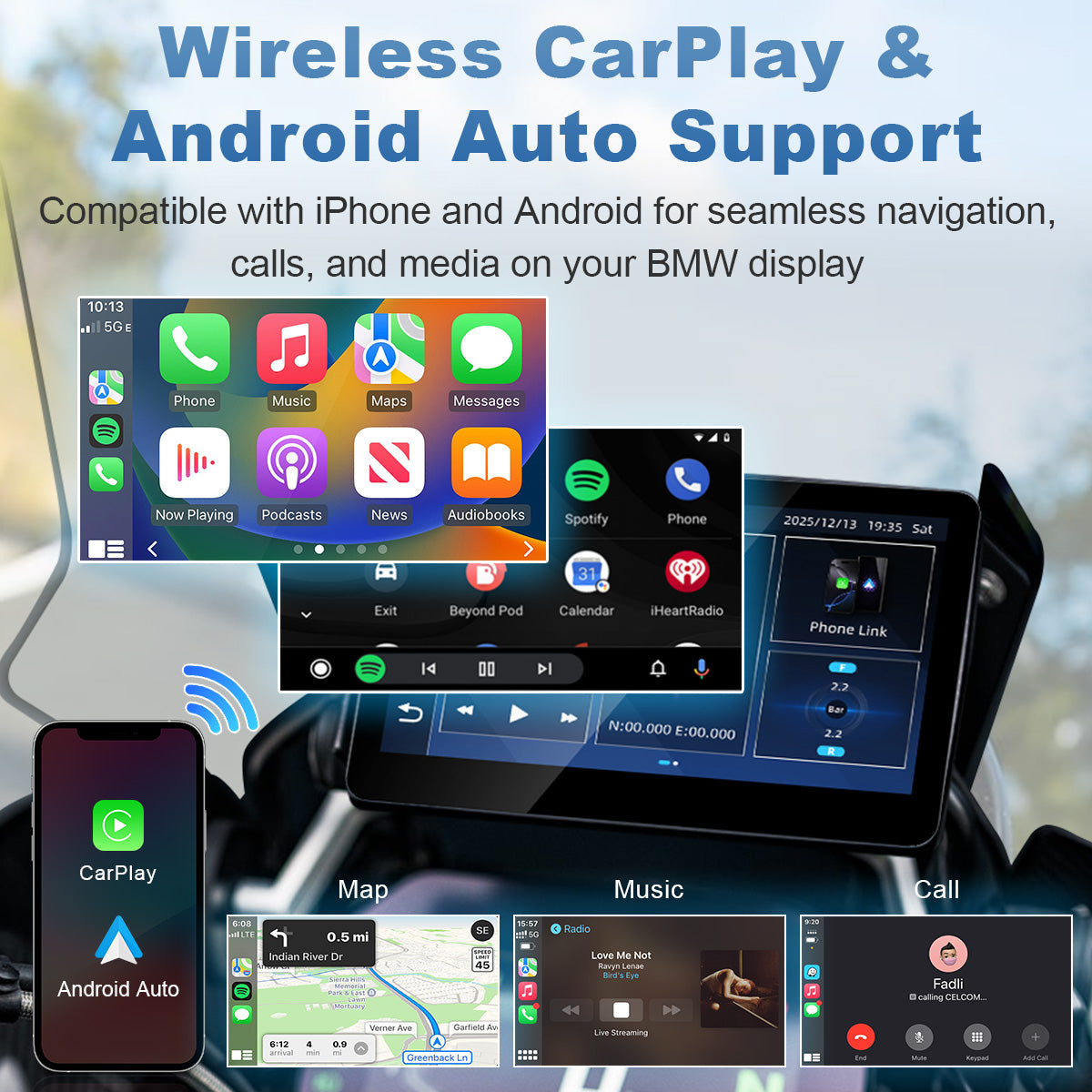 Linkifun™ MT13C 6.2" Android 14 Display for BMW – Google Play, GPS, CarPlay/Android Auto & Optional TPMS