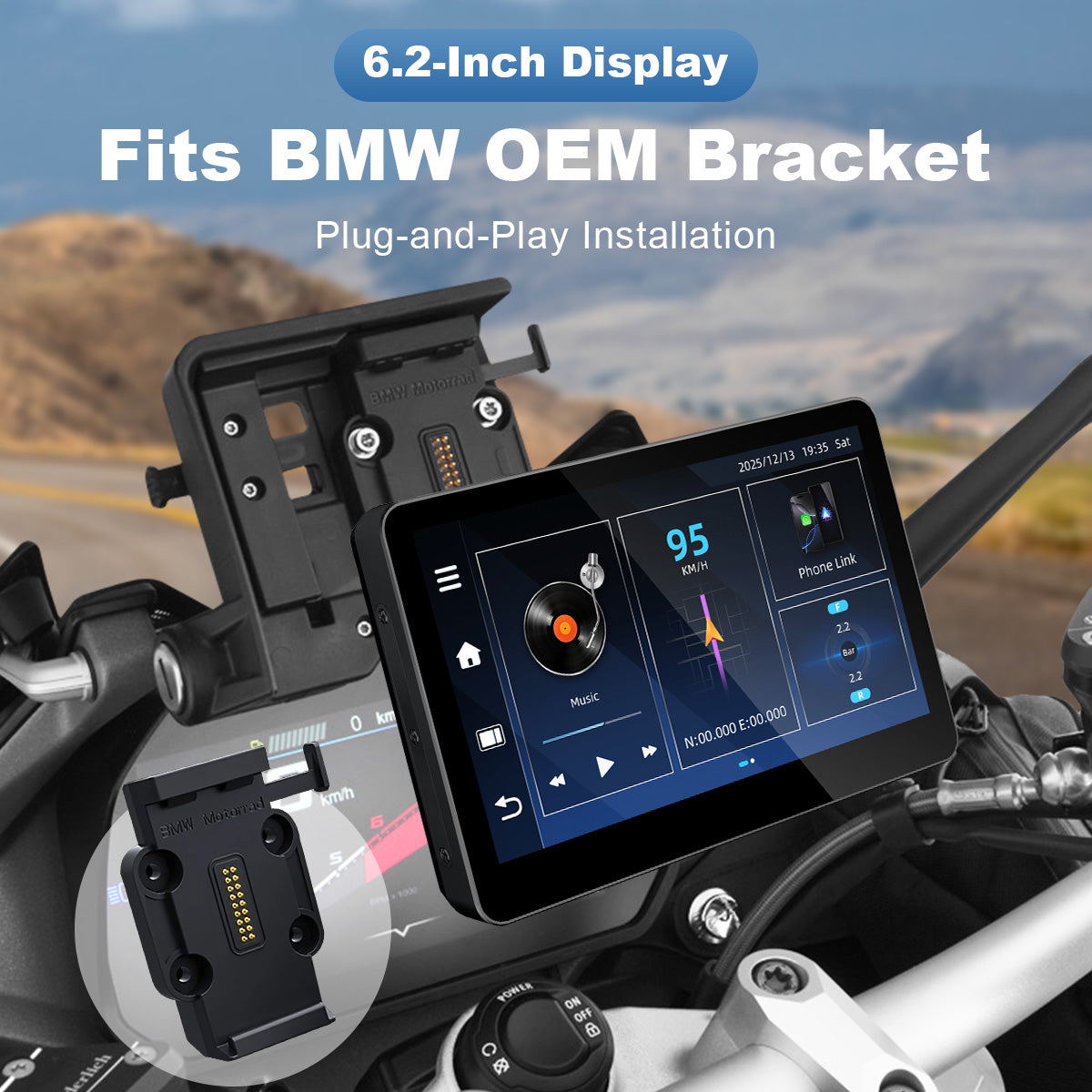 Linkifun™ MT13C 6.2" Android 14 Display for BMW – Google Play, GPS, CarPlay/Android Auto & Optional TPMS