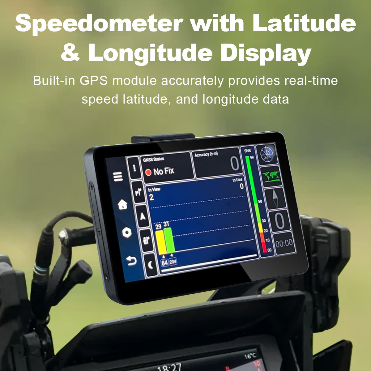Linkifun™ MT13C + Bracket 6.2" Android 14 Smart Display for Universal Motorcycles – Google Play, Built-in GPS, Wi-Fi, Wireless CarPlay & Android Auto, Optional TPMS