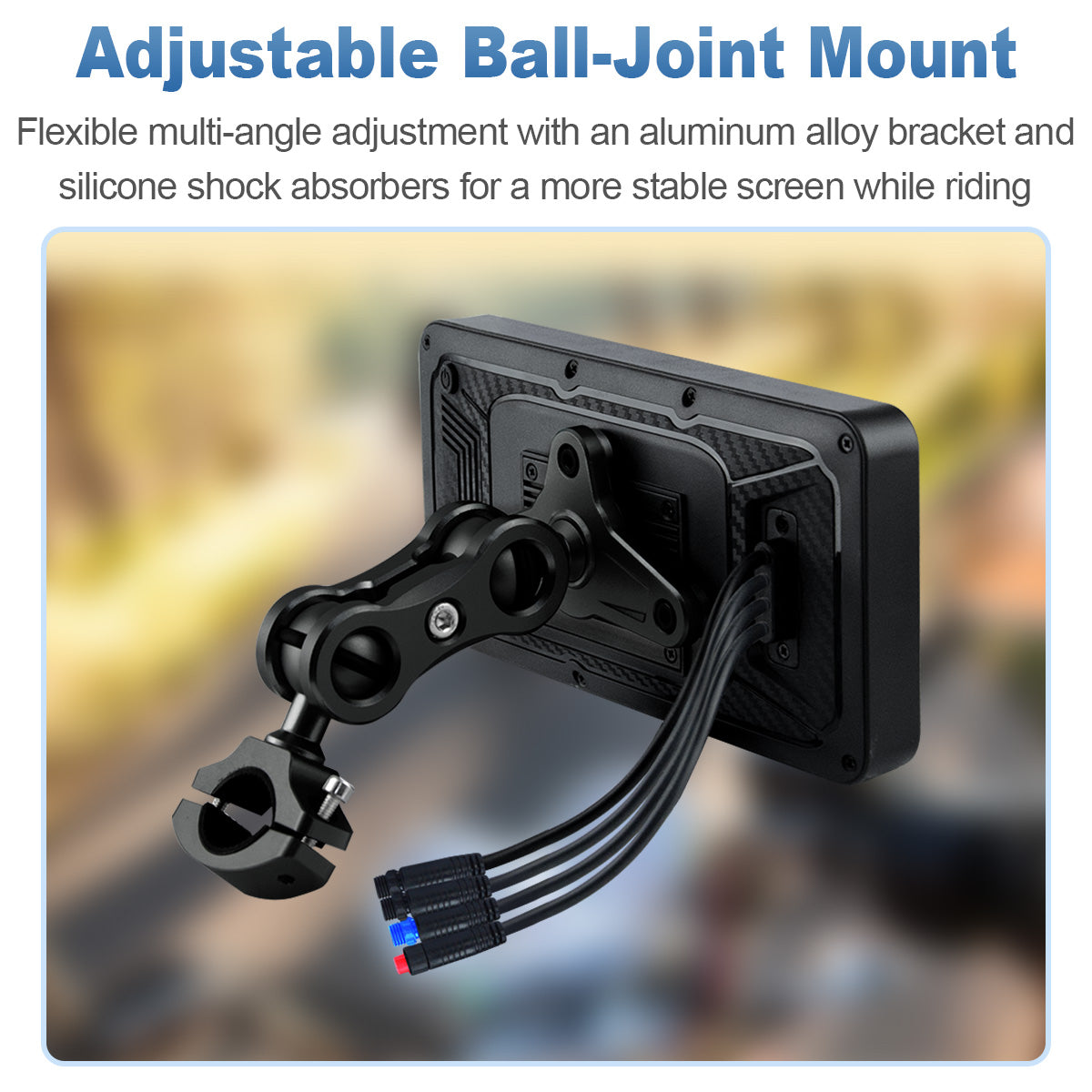 Linkifun™ MT17C 6.25" Motorcycle Dash Cam Display – Wireless CarPlay & Android Auto, DVR, TPMS, Split Screen, Built-in Speaker & Optional Mounting Brackets