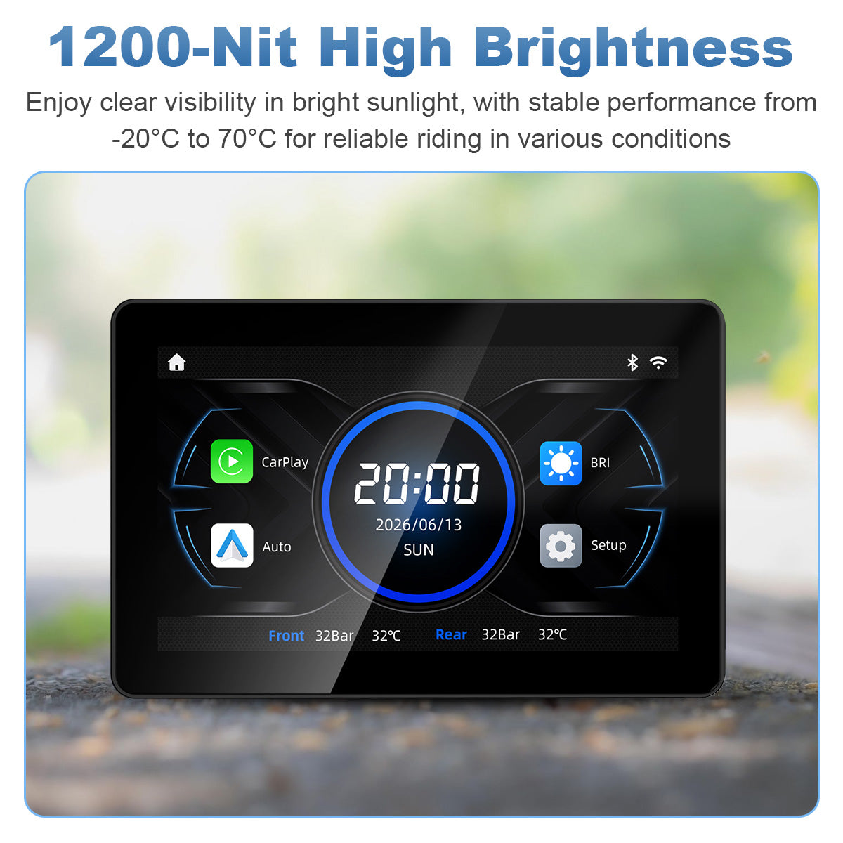Display per moto Linkifun MT18A da 7,0" per BMW, CarPlay e Android Auto wireless, TPMS, predisposizione alla navigazione OEM