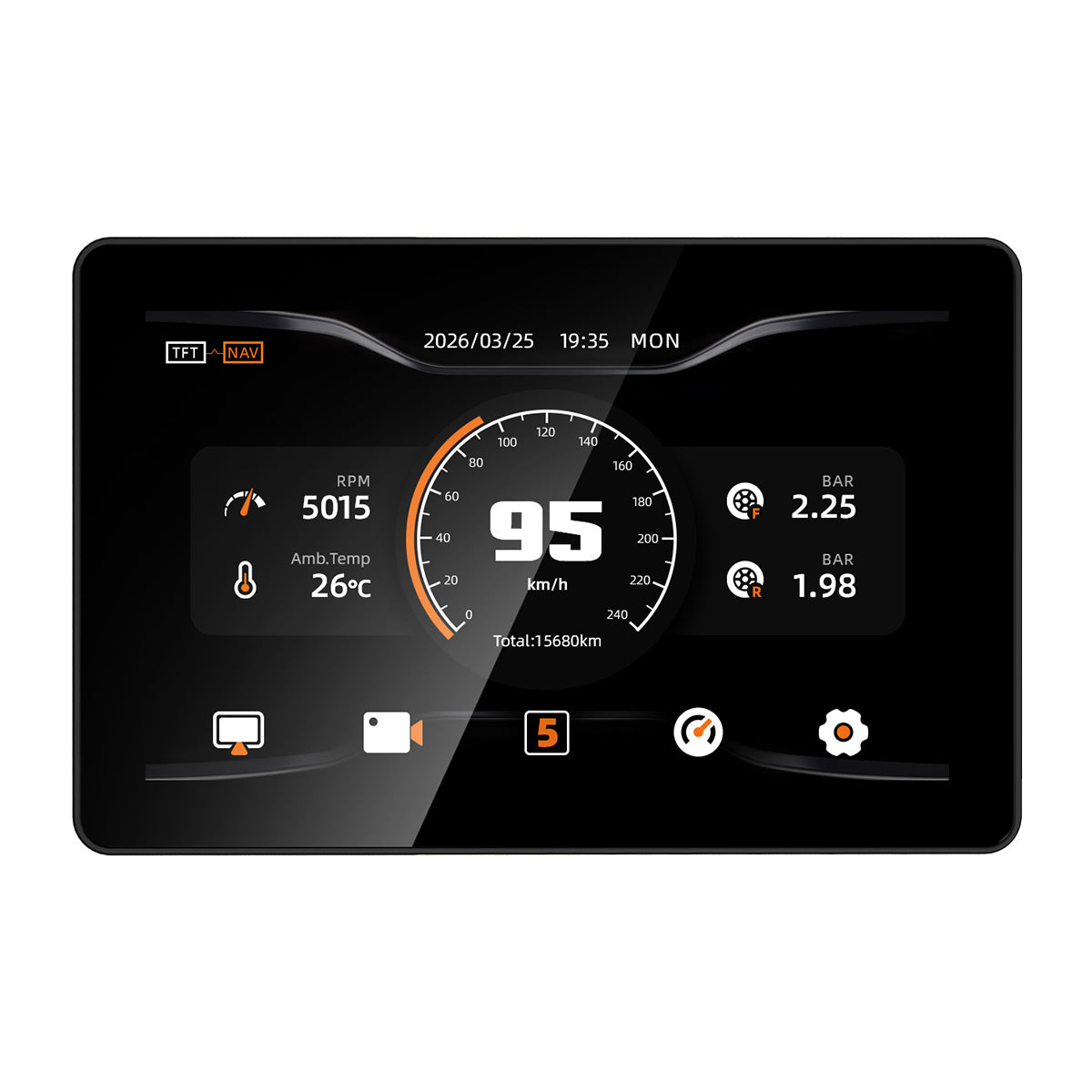 Écran de moto Linkifun MT18A Pro avec DVR 7,0" pour BMW, CarPlay et Android Auto sans fil, molette Wonder Wheel, double DVR 1080P