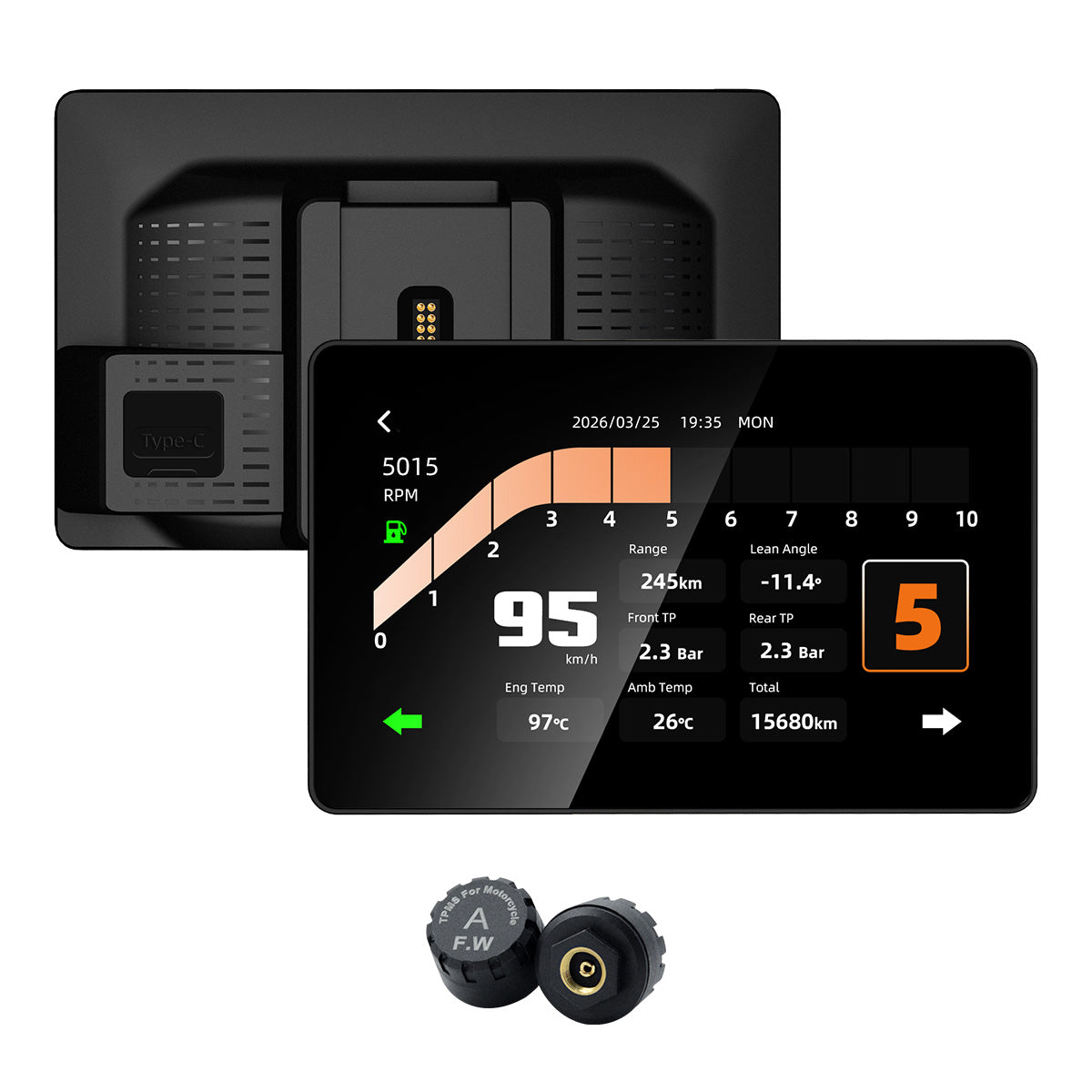 Linkifun MT18A Pro DVR 7.0" Motorcycle Display for BMW, Wireless CarPlay & Android Auto, Wonder Wheel, Dual 1080P DVR, Optional TPMS