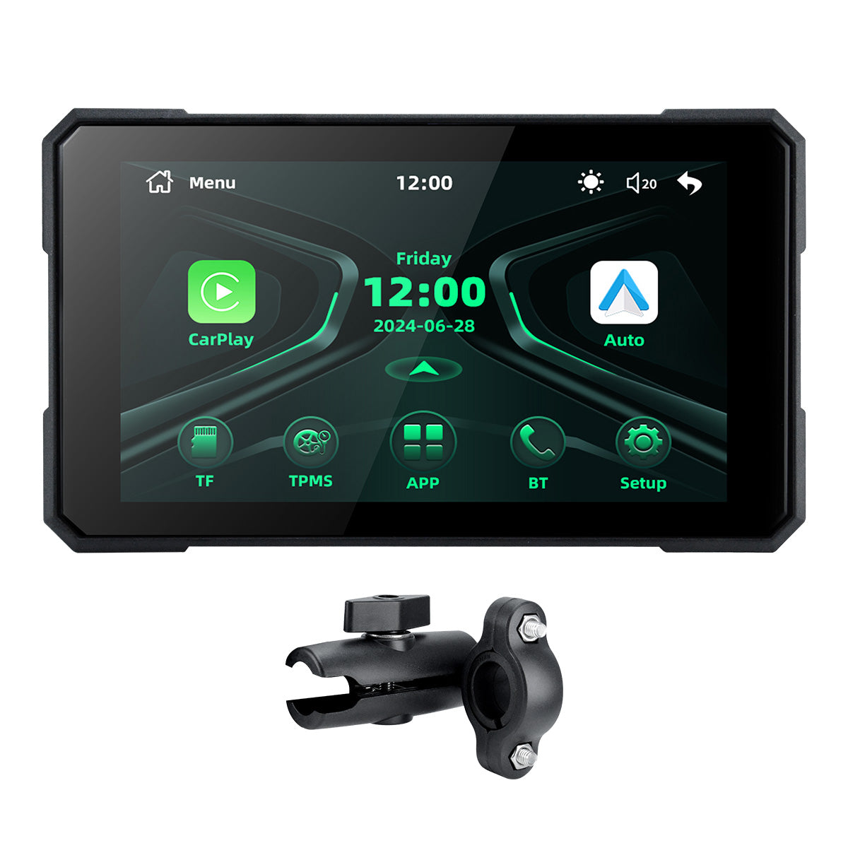 Linkifun™ MT19 5" Smart Motorcycle Display with Wireless CarPlay & Android Auto, Screen Mirroring, Bluetooth 5.0, IP67 Protection, Optional TPMS