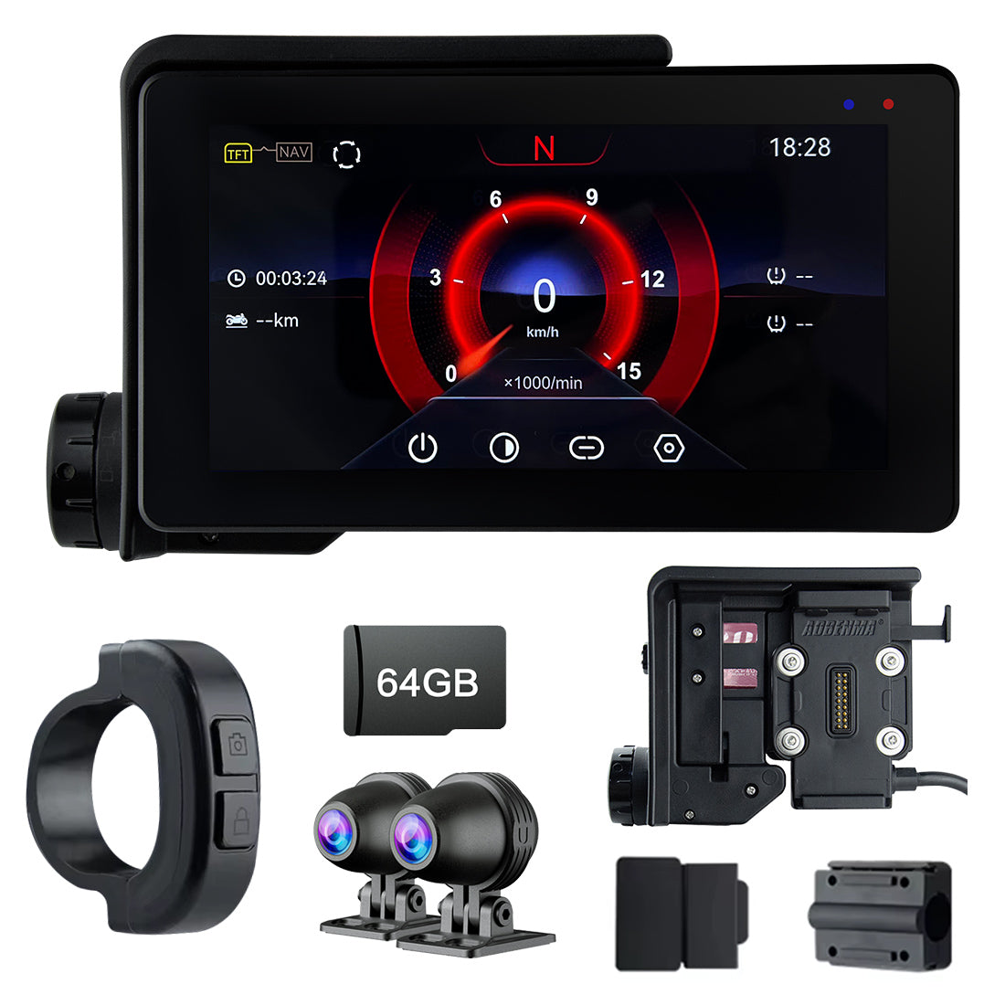 Linkifun™ MT20/MT30 5.5"/6.5" Wireless CarPlay Android Auto Dashboard Navigation Screen with DVR – Special for BMW Motorcycles