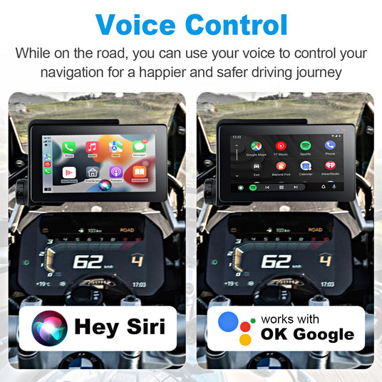 Linkifun MT20 MT30 navigation screen supports Siri and Google Assistant voice control via CarPlay and Android Auto for hands-free operation.