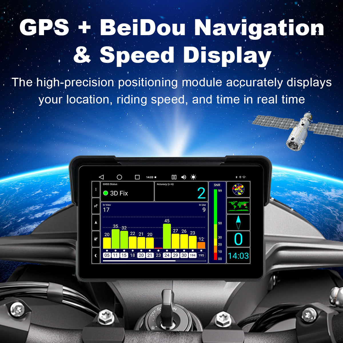 Linkifun™ MT22 7" Android 13 Motorcycle Navigation Screen with Wireless CarPlay & Android Auto, GPS, Auto-Rotation, Google Play, Optional TPMS & IP67