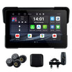 Linkifun™ MT23 6インチバイク用ダッシュカム（ワイヤレスCarPlay/Android Auto、Android 14、SIMサポート、TPMS、オドメーター、GPS、DVR、マグネットマウント）