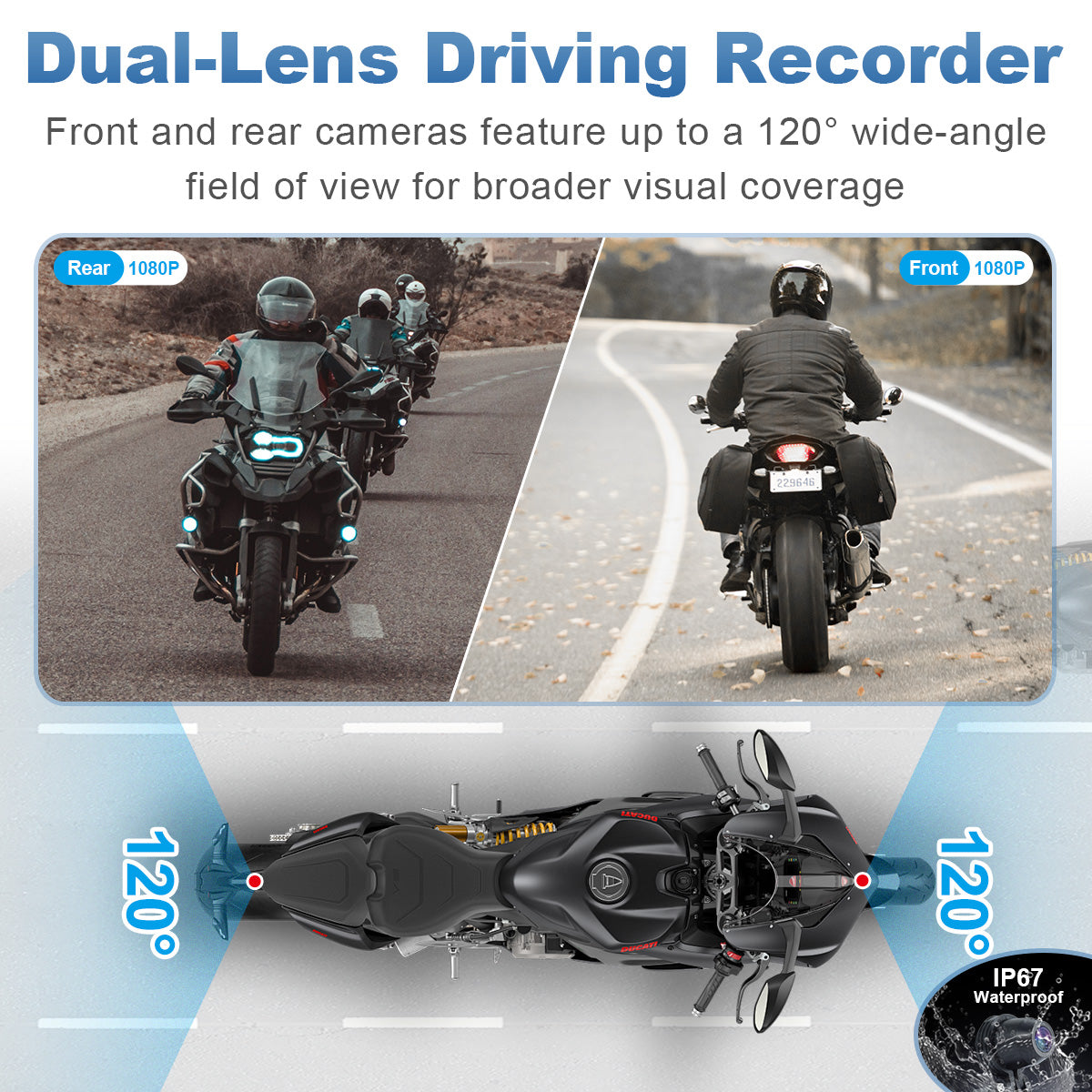 Linkifun™ MT24 7" 4G Motorcycle Smart Display – Wireless CarPlay & Android Auto, Remote Live Streaming, GPS, DVR & TPMS