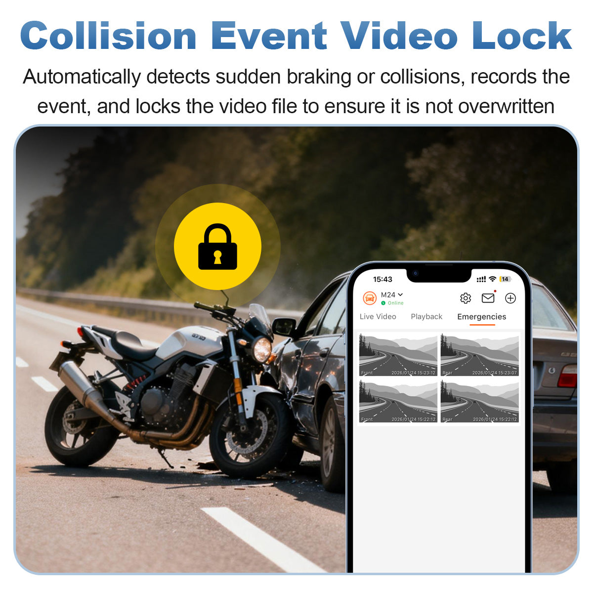 Linkifun™ MT24 7" 4G Motorcycle Smart Display – Wireless CarPlay & Android Auto, Remote Live Streaming, GPS, DVR & TPMS
