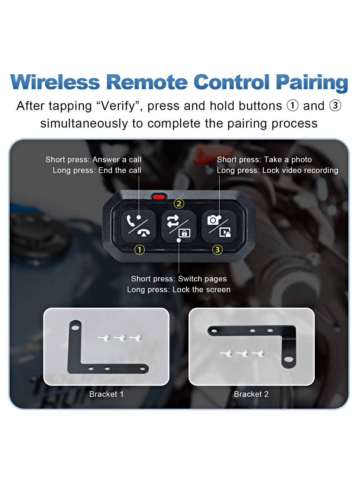 Linkifun MT24 7 inch 4G motorcycle dash cam navigation screen with wireless remote control