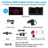 Linkifun™ MT20/MT30 5.5"/6.5" Wireless CarPlay Android Auto Dashboard Navigation Screen with DVR – Special for BMW Motorcycles