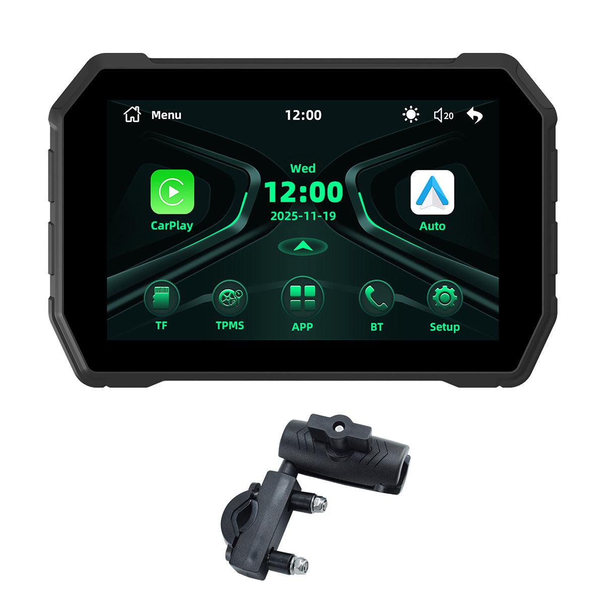 Linkifun™ MT2B 5" Motorcycle Screen with Wireless CarPlay, Android Auto, Phone Mirroring, IP67 Waterproof & Bluetooth 5.0