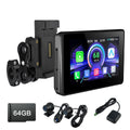 Linkifun™ MT3B + Bracket 5" Motorcycle Navigation Screen – Wireless CarPlay & Android Auto, Screen Mirroring, Optional DVR & GPS