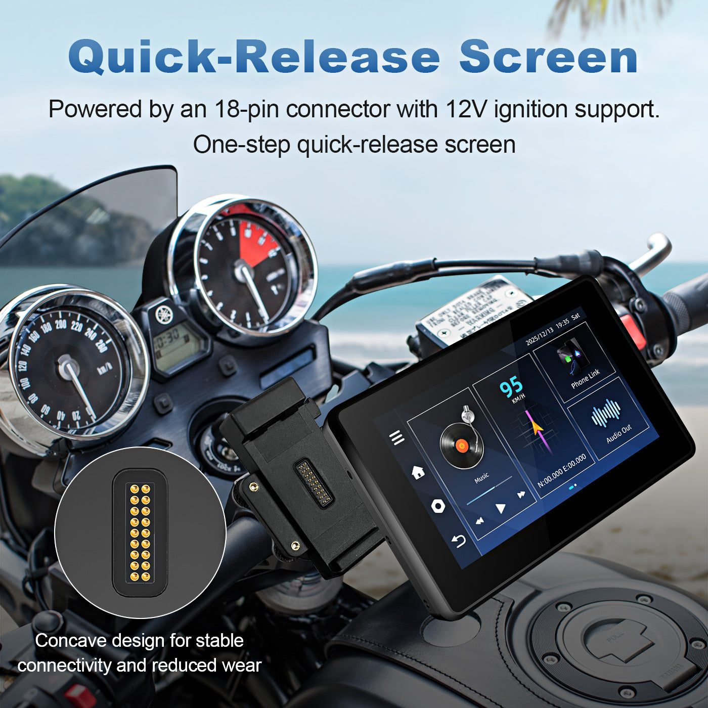 Linkifun MT3C MT3D universal bracket motorcycle smart display Android 13 Android 14 quick release screen connector