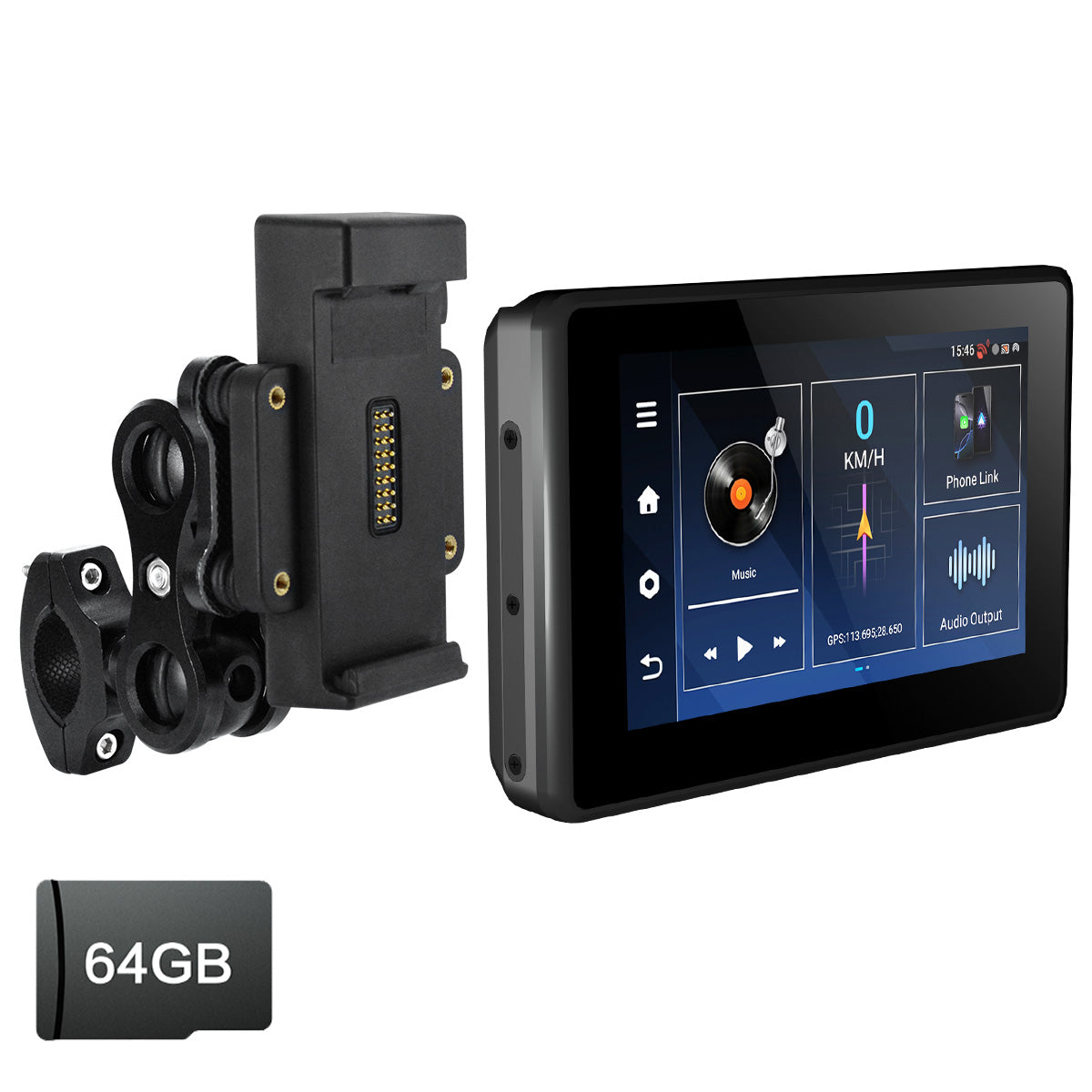 Linkifun™ MT3D / MT3C + Bracket 5" Android 13 / Android 14 Smart Display for Universal Motorcycles – Google Play, GPS, Wi-Fi, Wireless CarPlay & Android Auto