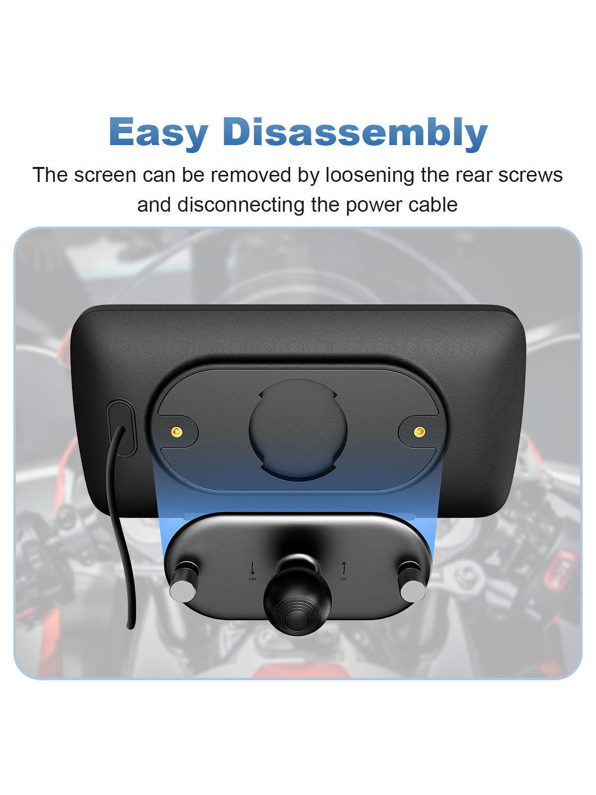 Linkifun MT5A motorcycle navigation screen removable display structure with DVR system