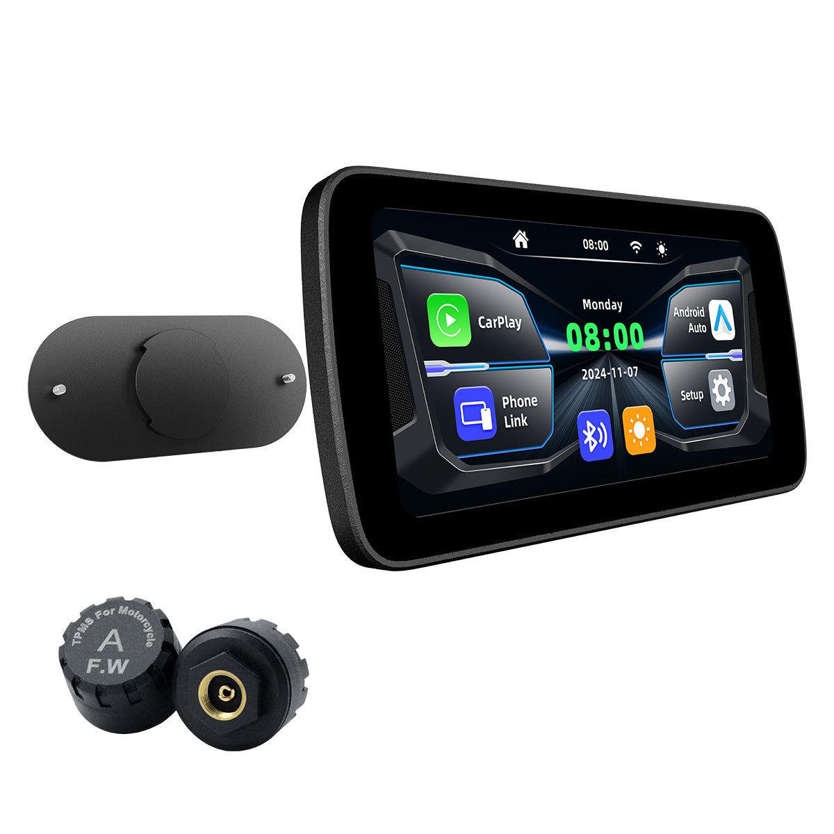 Linkifun™ MT5 / MT5A 6.25" Motorcycle Navigation Display with Wireless CarPlay, Android Auto, Screen Mirroring, Universal Mount (Optional DVR, GPS & TPMS)