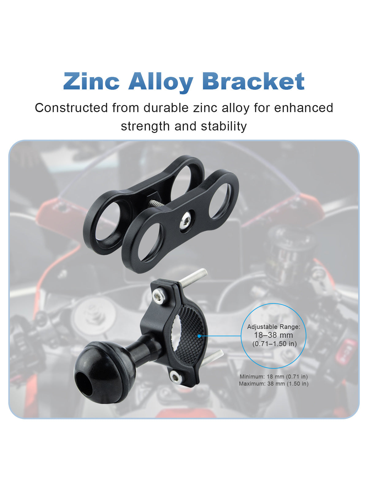 Linkifun MT5A motorcycle navigation screen with zinc alloy mounting bracket and dash cam system