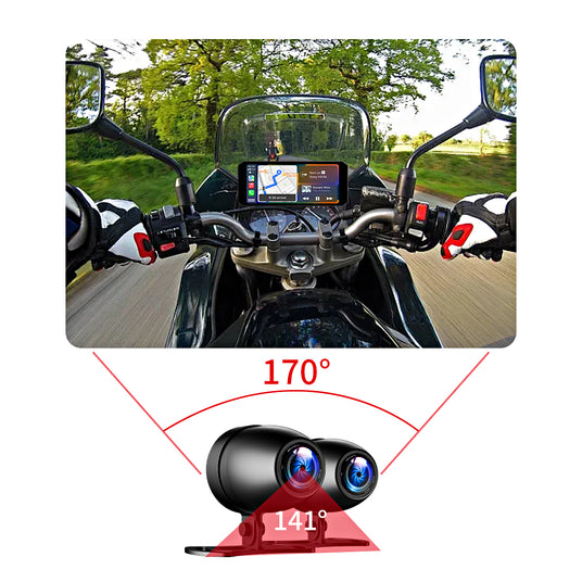Linkifun MT7 with 170-degree dual cameras, 141-degree wide-angle lenses, and adjustable mounting for expansive visibility.