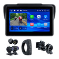 Linkifun™ MT7A 7" Motorcycle Navigation Screen with Wireless CarPlay & Android Auto, Front & Rear DVR Cameras, TPMS, IP67 Waterproof