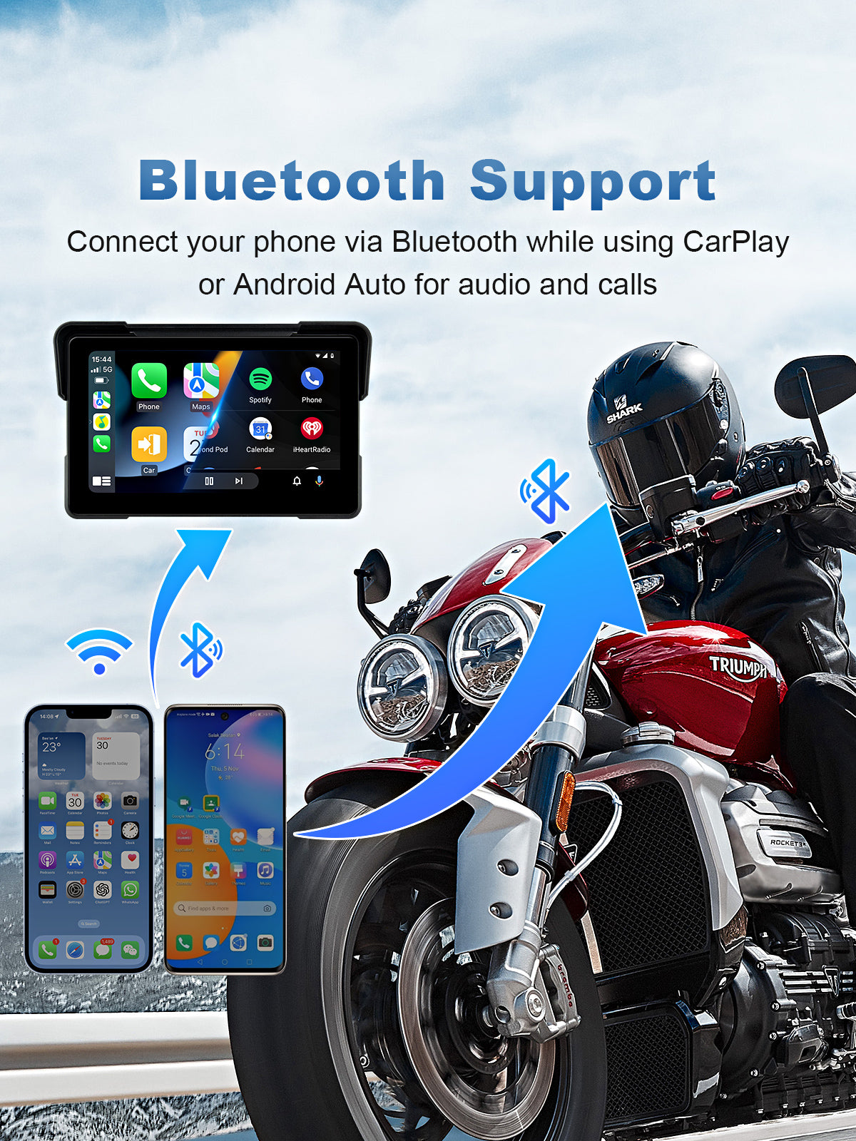 linkifun mt7a motorcycle dash cam motorcycle bluetooth 4.2 audio connection helmet headset interface