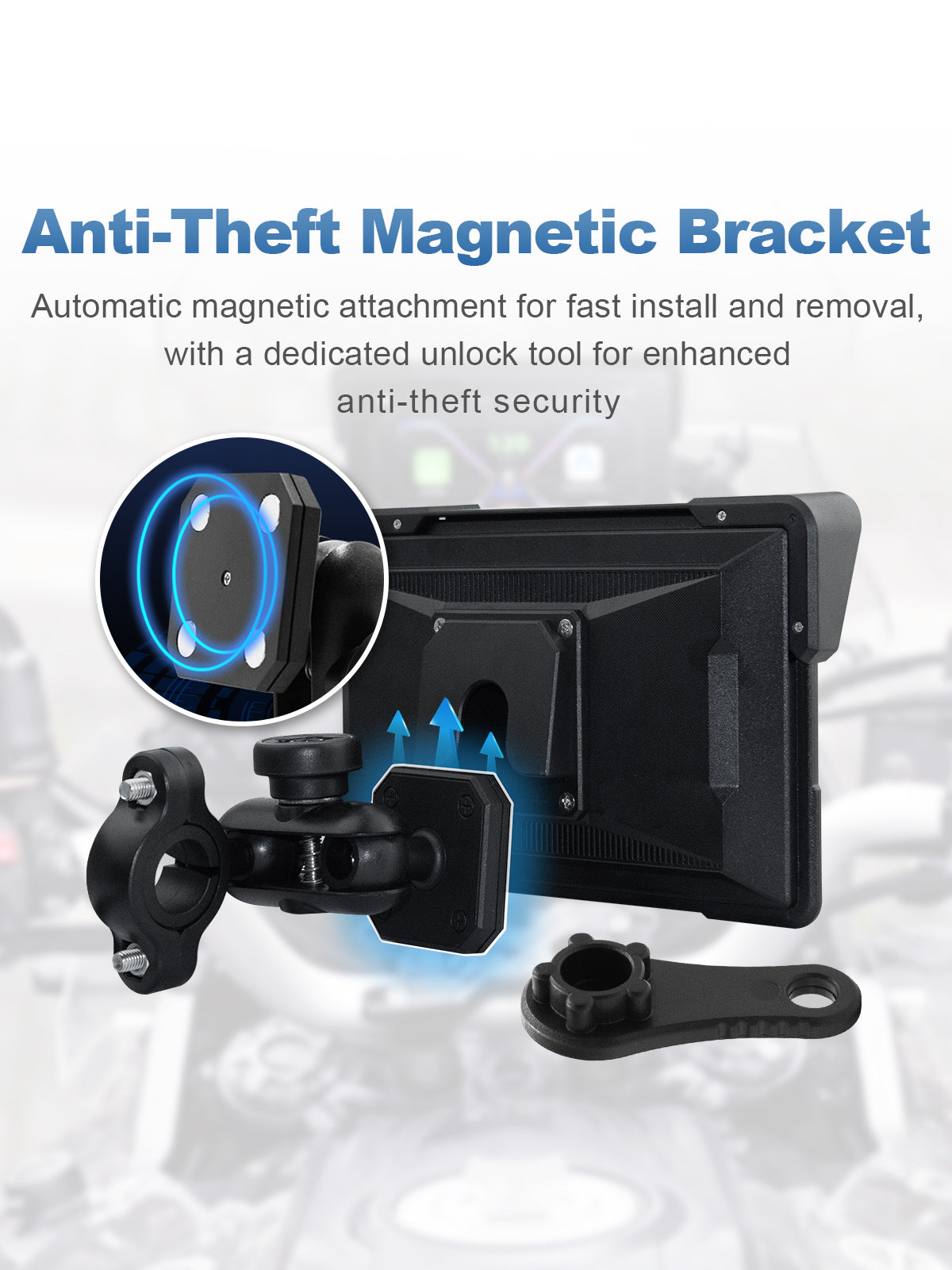 Linkifun MT7A motorcycle dash cam quick release plastic mount bracket detail