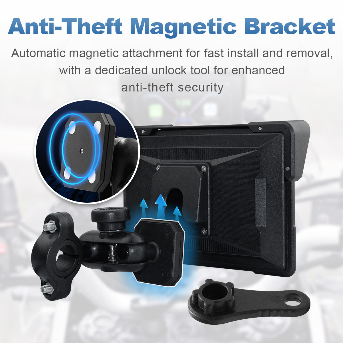 Linkifun™ MT7A 7" Motorcycle Navigation Screen with Wireless CarPlay, Android Auto & Screen Mirroring (Optional DVR & TPMS)