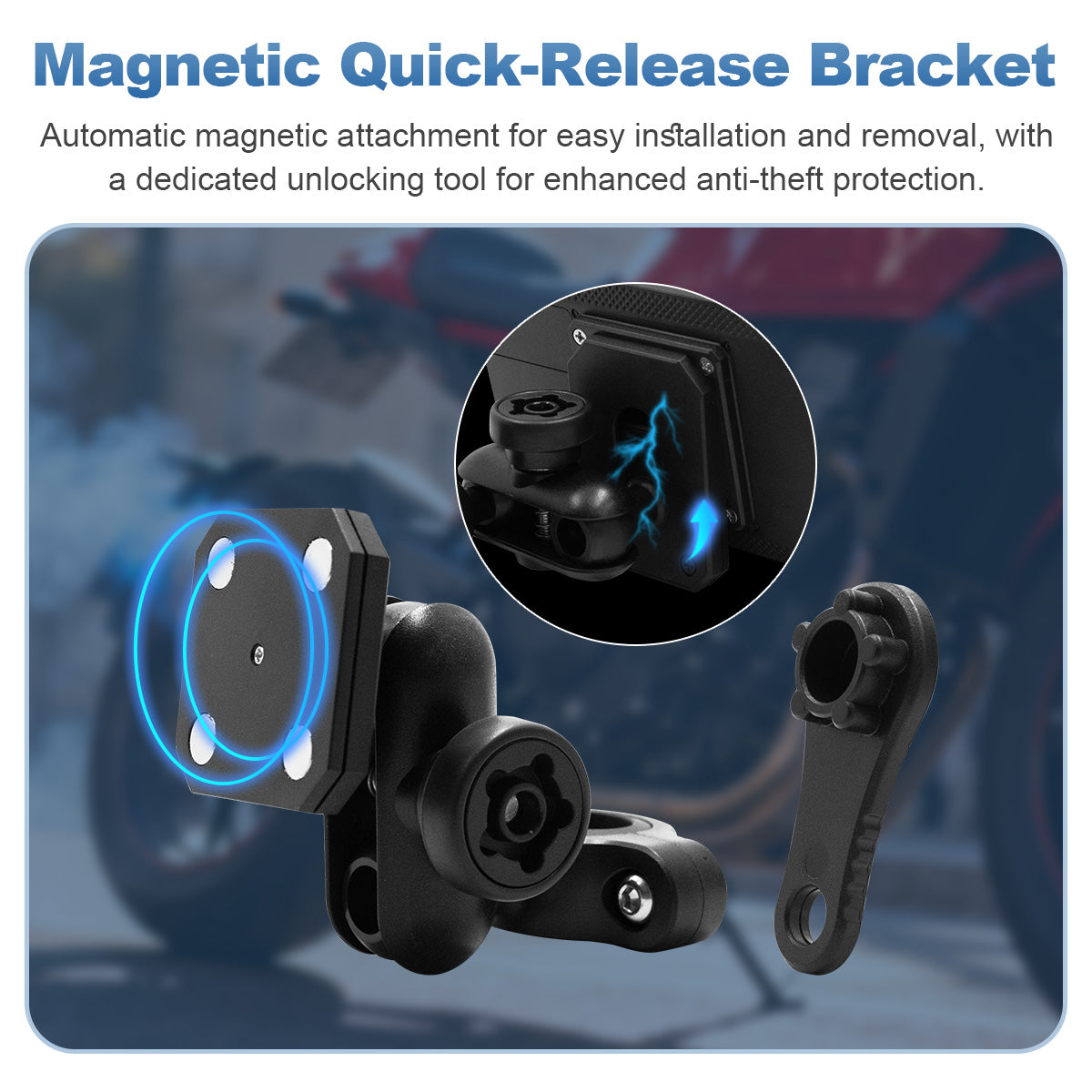 Linkifun™ MT9A 6" Motorcycle Navigation Screen with Wireless CarPlay & Android Auto, Front & Rear DVR Cameras, TPMS, IP67 Waterproof