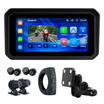 Linkifun™ MT9A Ecrã de navegação para motociclos de 6" com CarPlay e Android Auto sem fios, câmaras DVR dianteira e traseira, TPMS, à prova de água IP67