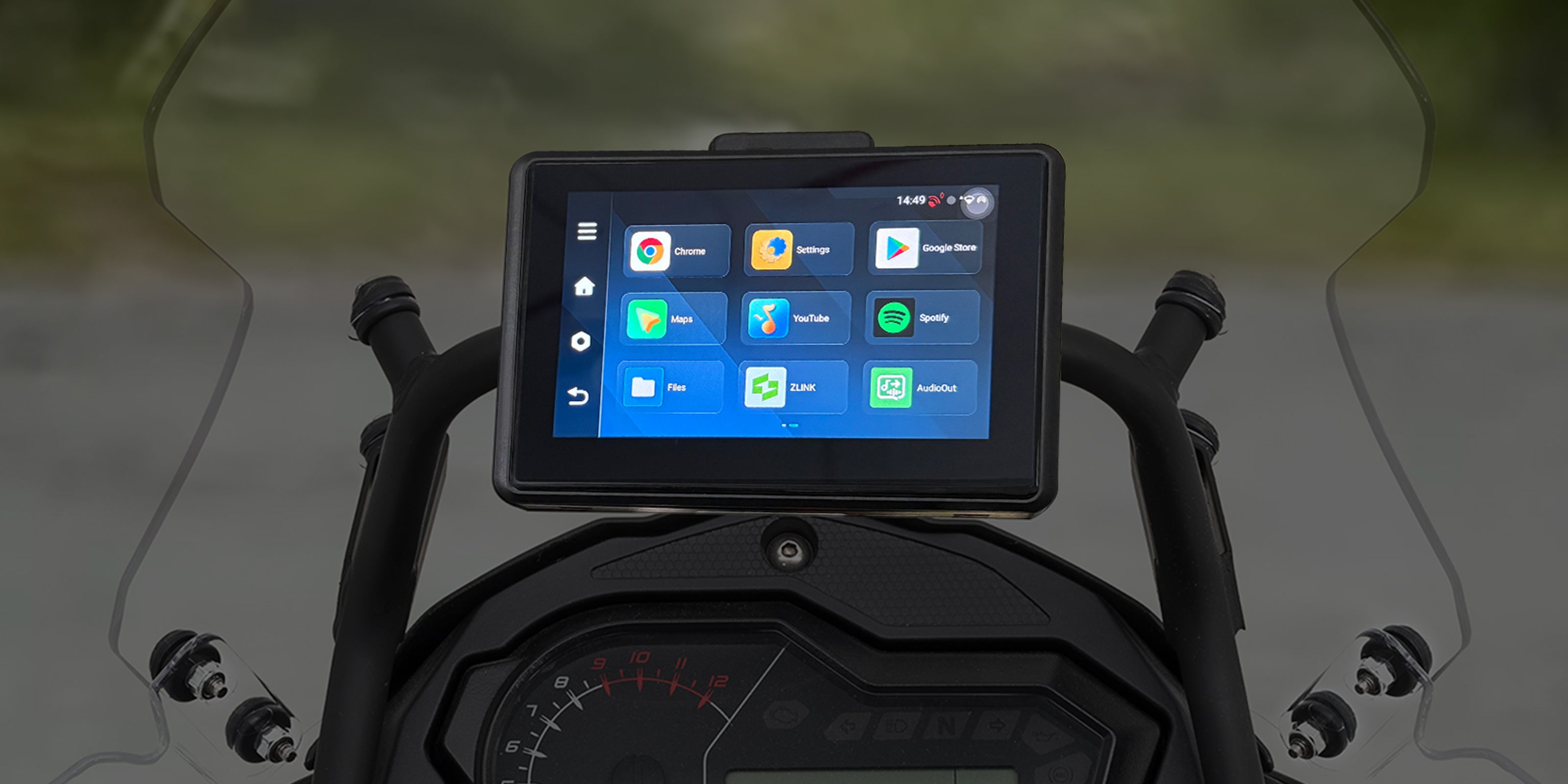 Quick-release motorcycle smart display series with wireless CarPlay and Android Auto support