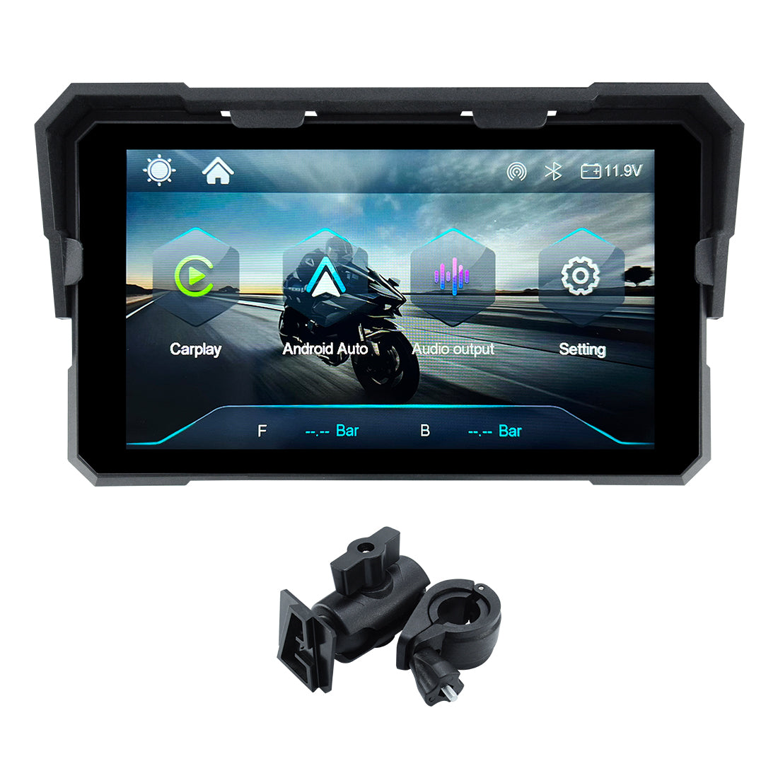Linkifun™ V5 5" Motorcycle Navigation Screen – Wireless CarPlay & Android Auto, Portrait/Landscape Mode, Optional DVR & TPMS, USB Power
