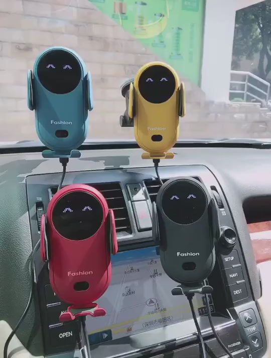 Smart Automatic Infrared Sensing Wireless Fast Charging Car Mount for Smartphones
