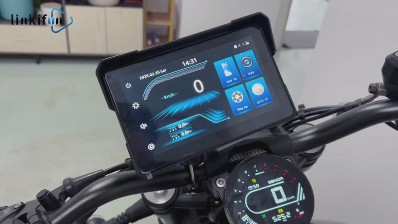 Linkifun MT24 7 inch 4G motorcycle dash cam with Cloud Spirit app remote live streaming demonstration